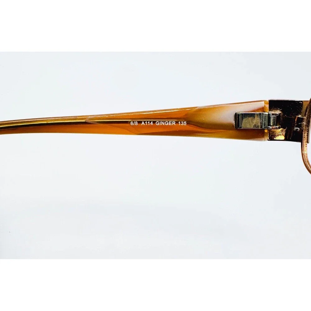 Altair Eyeglass Frames Womens Brown A114 Ginger 53-19-135 Oval Metal Full Rim